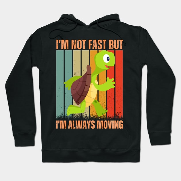 funny turtle running Hoodie by Drawab Designs